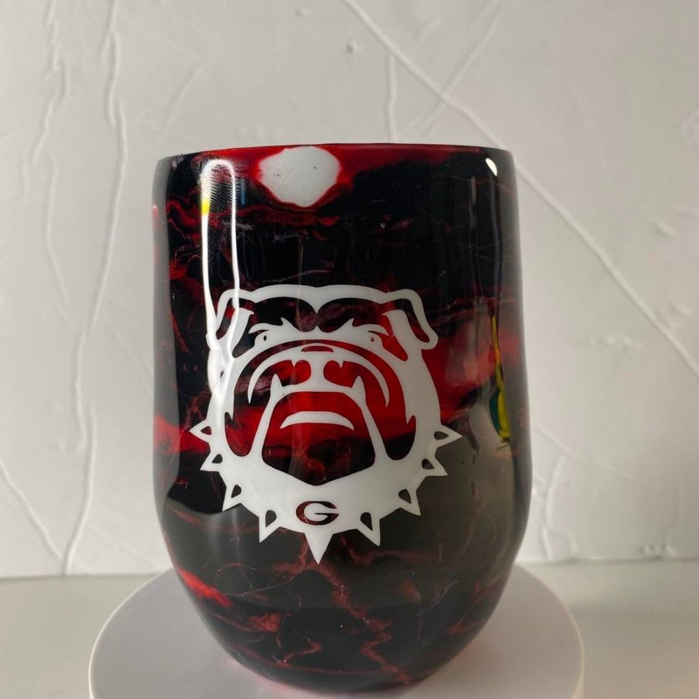 Wine Tumbler alcohol ink - made custom by me